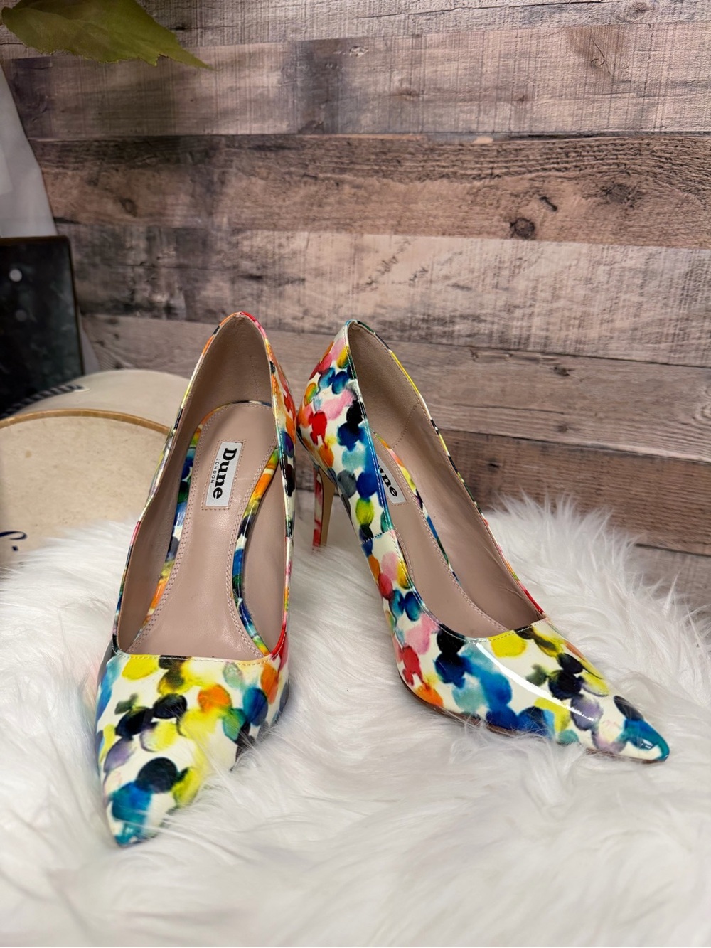 Dune London Multi Color Abstract Print Stilettos 6.5